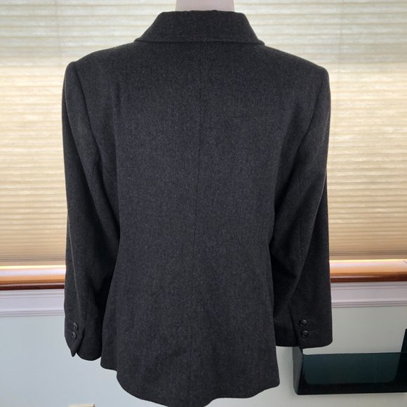 L.L. Bean Gray Cozy Wool/Cashmere Blend Blazer Jacket Academia Casual Luxury - Picture 2 of 11